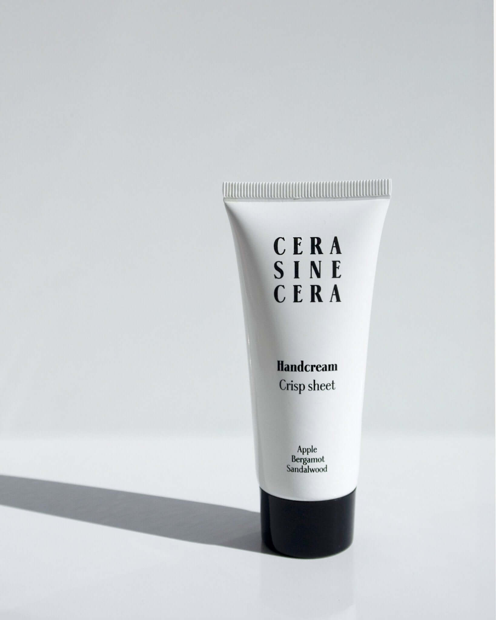 Crisp Sheet Scented Hand Cream by Cera Sine Cera - Hydrating formula with a refreshing fragrance for soft, smooth hands. Infused with Vitamin E and Aloe Vera. PARABEN-FREE/SULFATE-FREE/VEGAN/NON-GREASY.